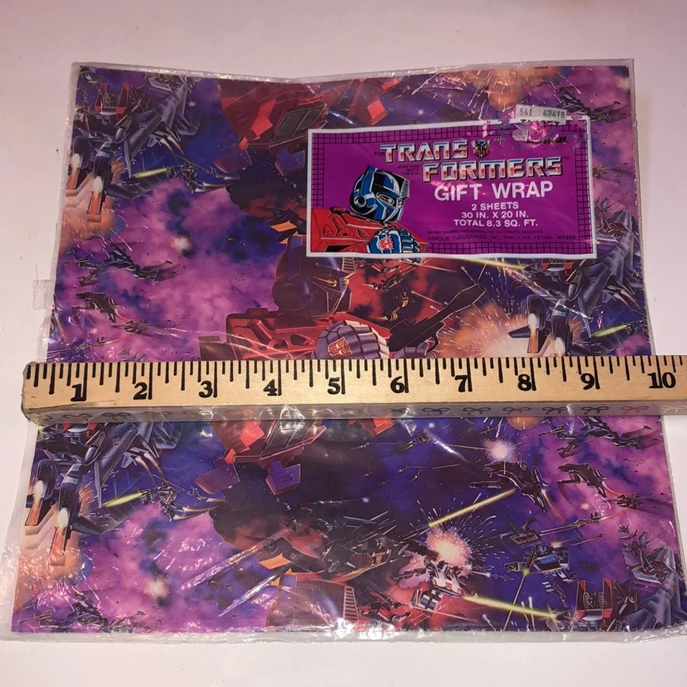 Transformers Wrapping Paper 1984 Optimus Prime in Package Vintage Transformer